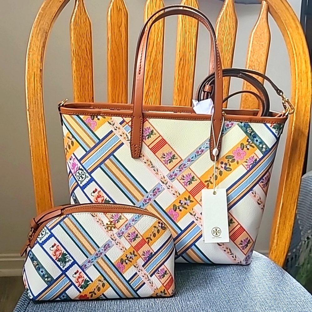 BNWT Tory Burch Women's Tote Bag & Cosmetic Case Set